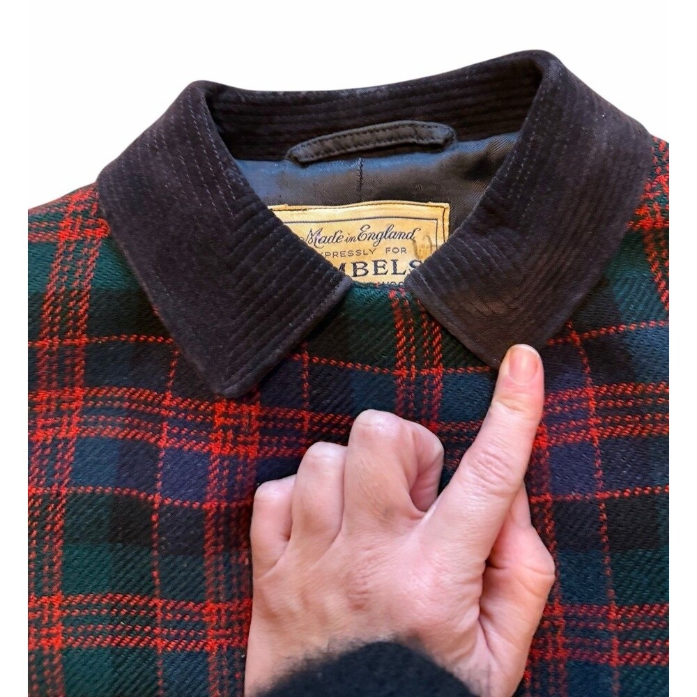 Vintage Gimbels Made In England 100%  Pure Wool Plaid Tartan Winter Coat Girls